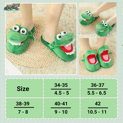 Funny Crocodile Slippers with Animated Mouth, Cozy Indoor Shoes, Anti-Slip